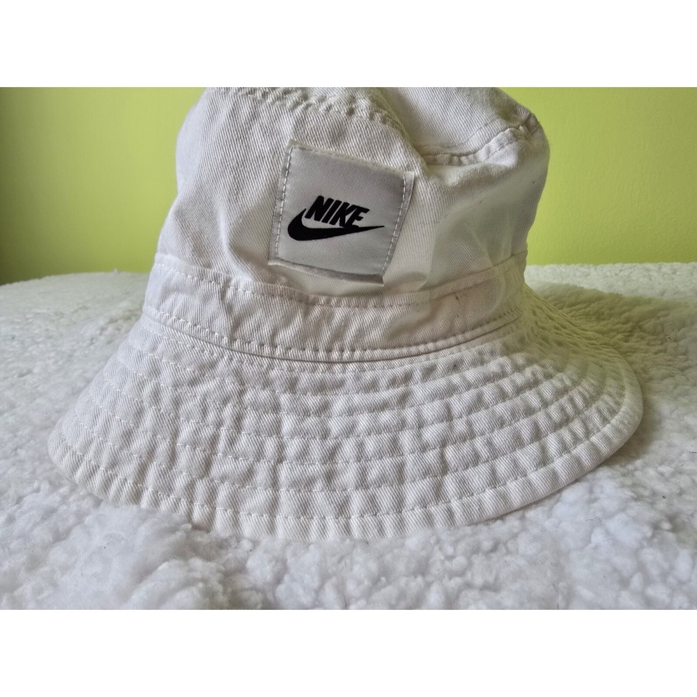 Nike Bucket Hat M/L White Cotton‎ Y2K Streetwear Festival Sport Gilligan Fishing